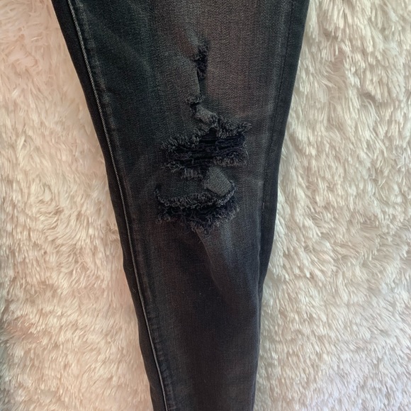 American Eagle Size 8 Mid Rise Black Denim - Picture 3 of 7